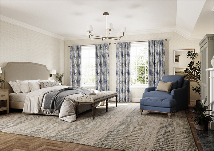 Woodland, Saxon Blue - Made to Measure Curtains - Image 7